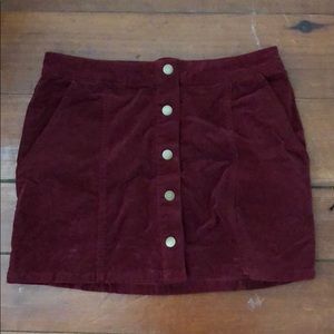 Red corduroy button skirt (altar’d state)